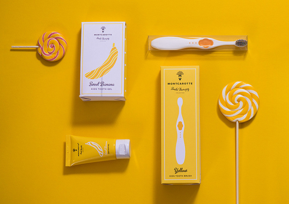 Montcarotte Kids Tooth Brush Yellow MC210 детская зубная щетка желтая