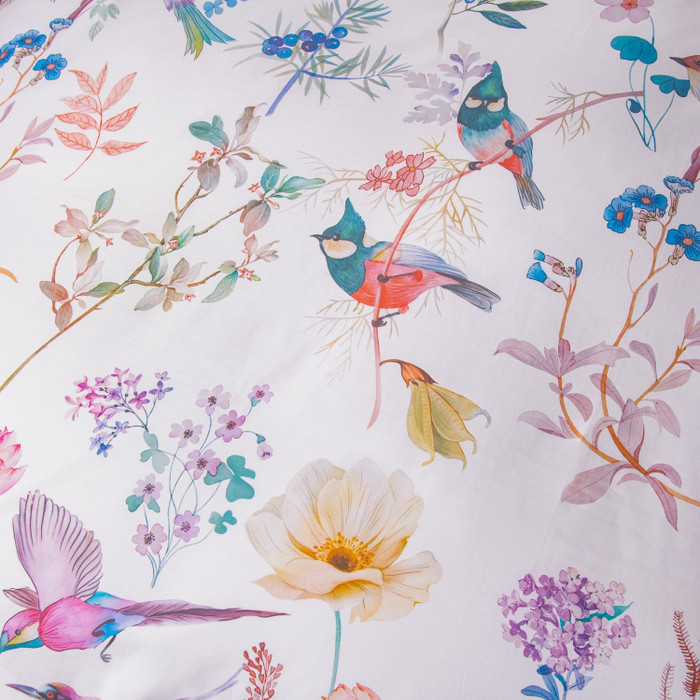 Комплект постельного белья на резинке Сатин Премиум «Райские птицы»