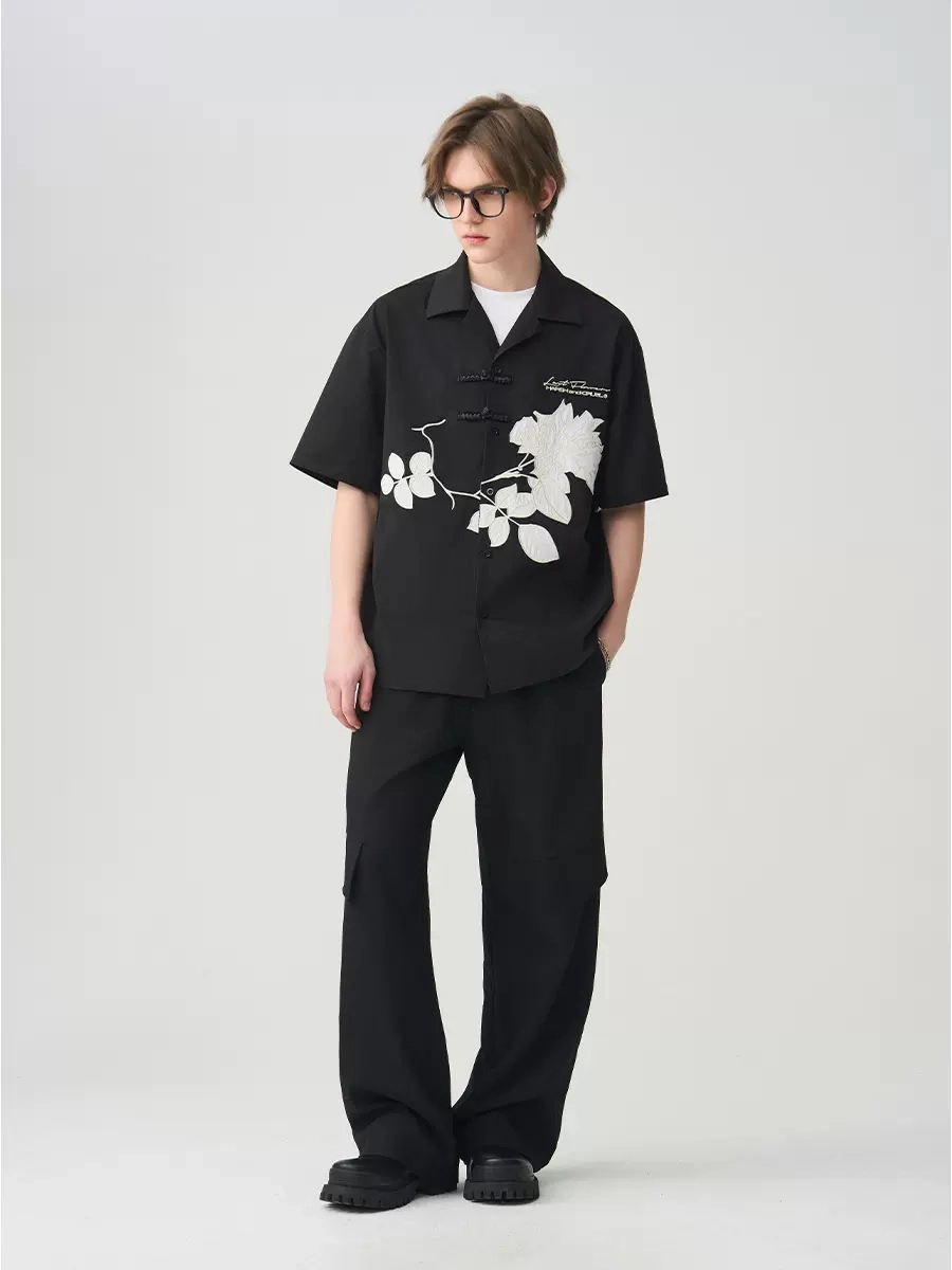 Рубашка HARSHandCRUEL "Abstract Flowers" Short Sleeve Shirt