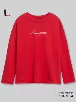 Лонгслив для девочки, красный