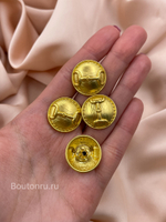 Пуговицы в стиле Гучч. матовое золото