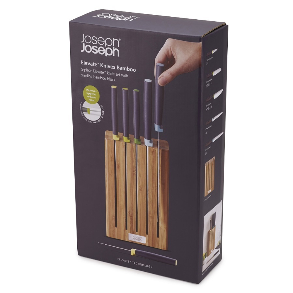 Набор ножей Elevate™ Knives Bamboo в подставке из бамбука, Joseph Joseph