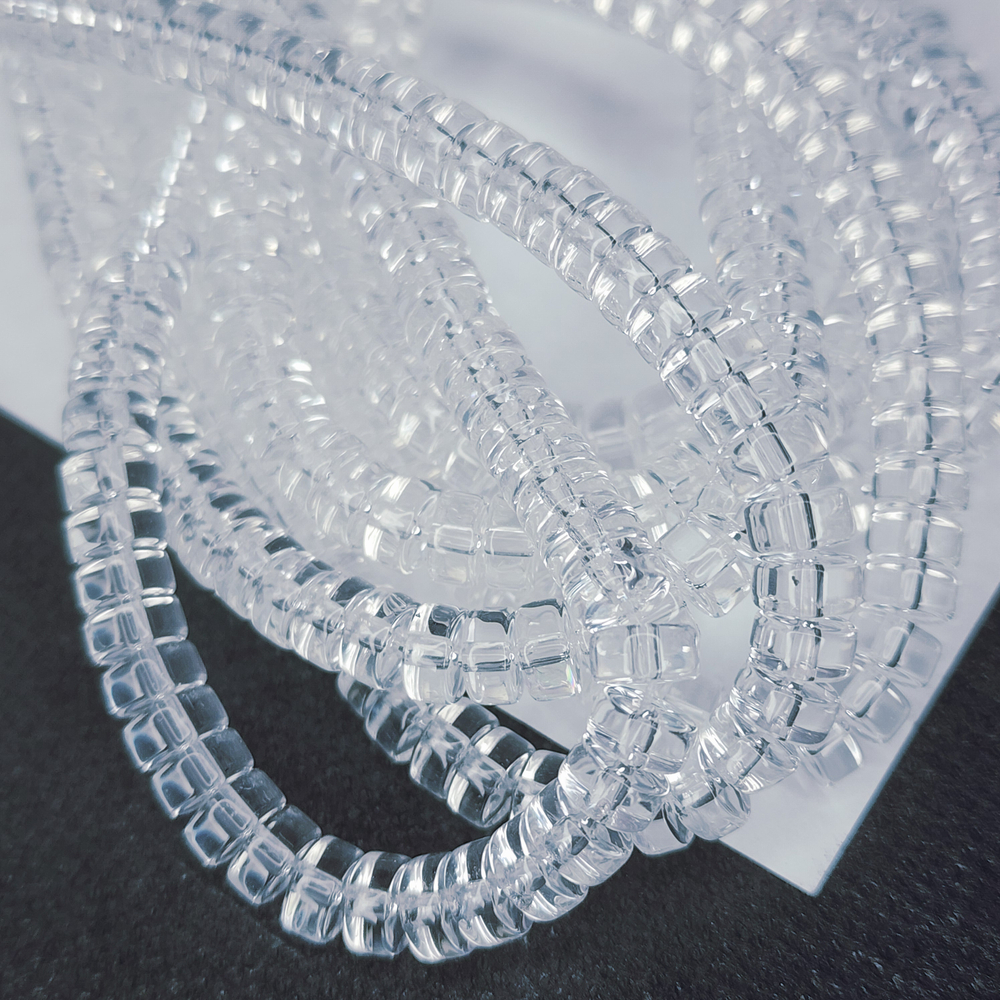 Бусины шайбы, рондель, хрусталь, лэмпворк, стекло, р-р 6мм, цена за набор 10 шт