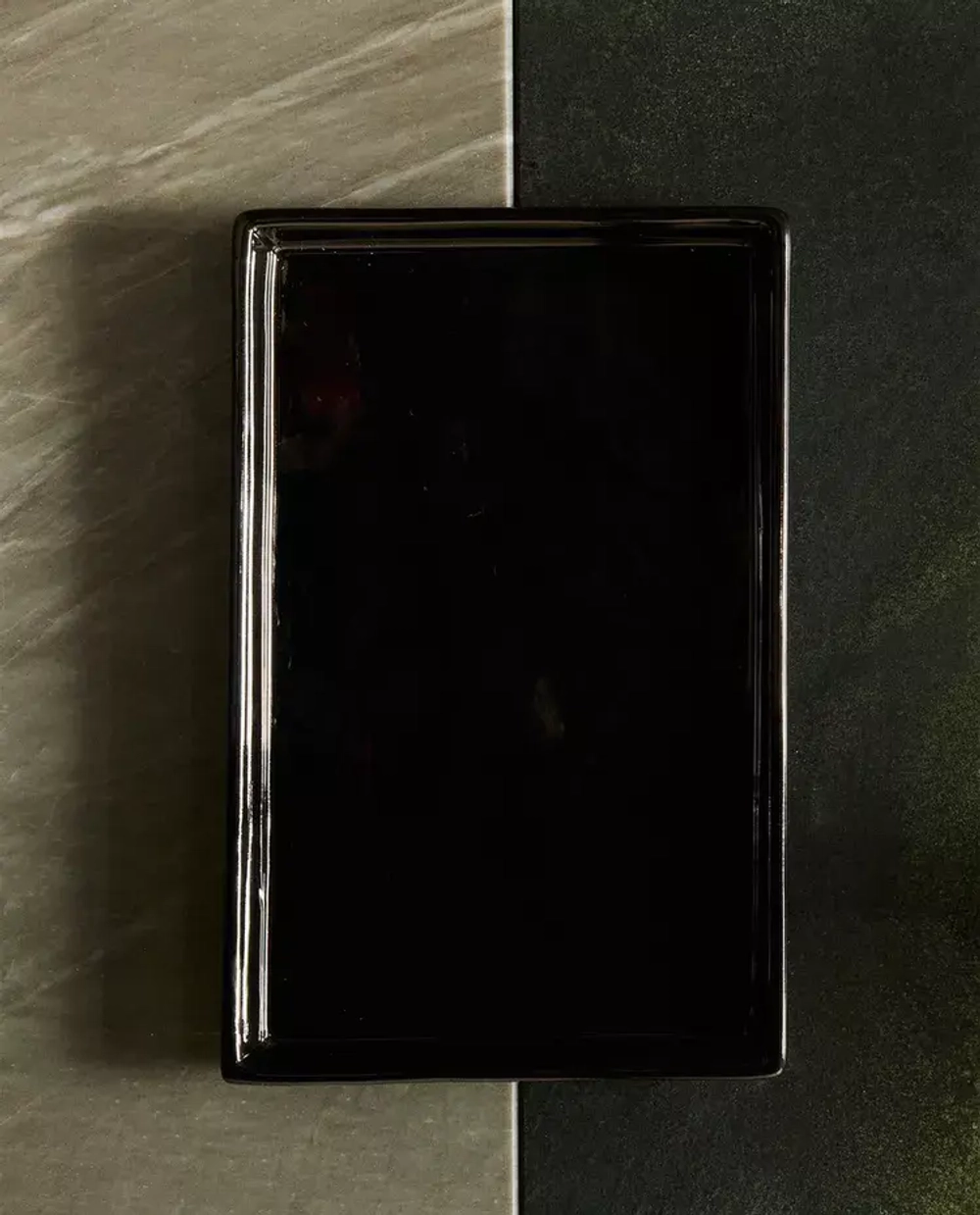 ZARA HOME ПОДНОС ДЛЯ ВАННОЙ ИЗ БЛЕСТЯЩЕГО ФАЯНСА, ЧЕРНЫЙ