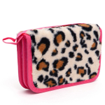 Пенал 2 отделения Alingar, искусственный мех, молния, 115 х 190 мм, "Леопард", леопардовые пятна