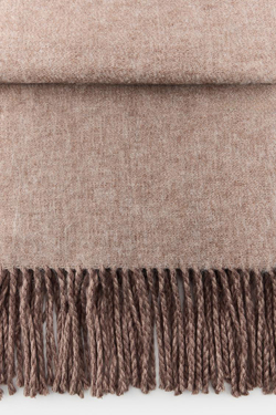 ZARA ГЛАДКИЙ МЯГКИЙ ШАРФ С БАХРОМОЙ, РЫЖЕВАТО-КОРИЧНЕВЫЙ