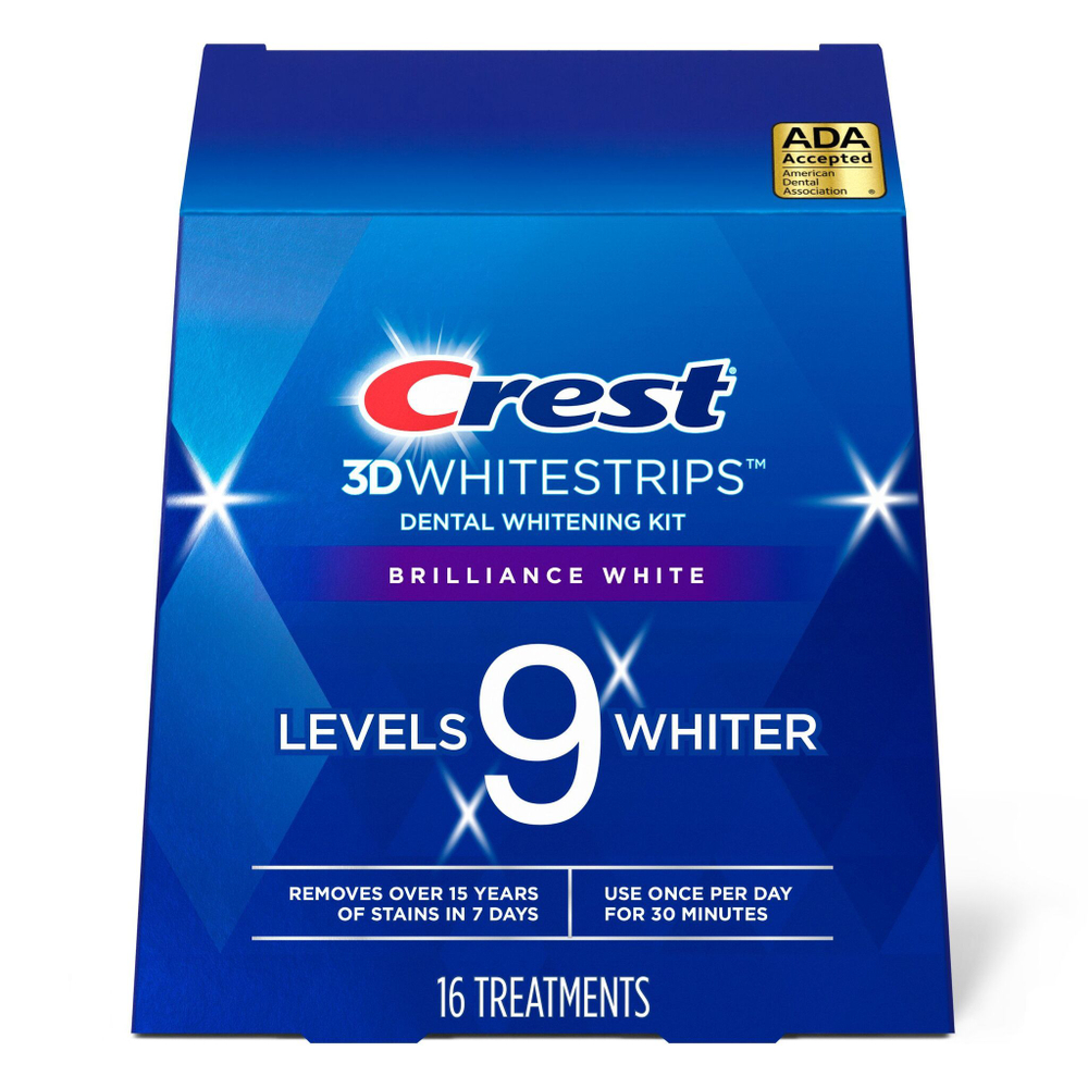 Курс 16 дней | Crest 3D Whitestrips Brilliance White – Отбеливающие полоски для зубов
