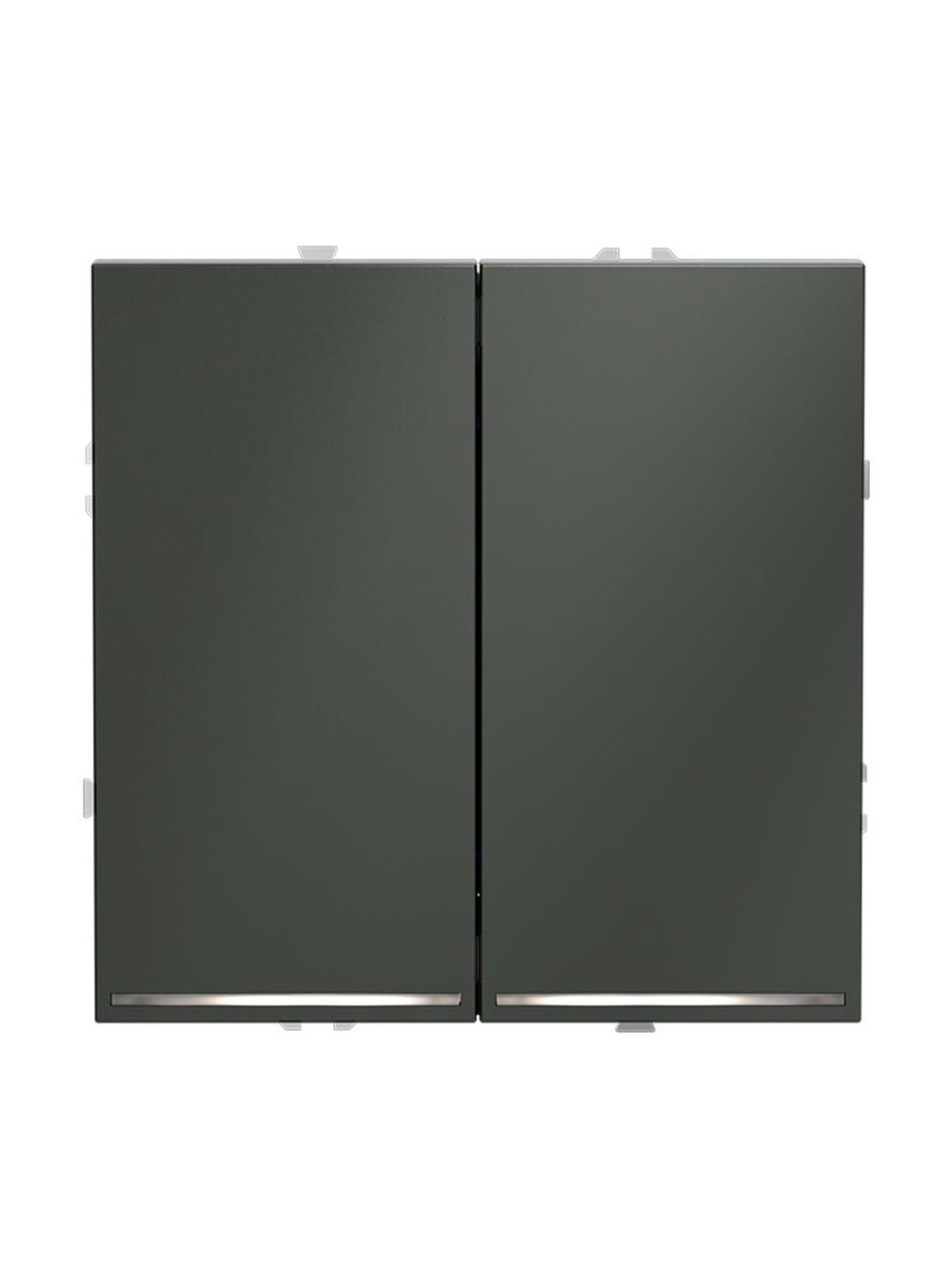 Выключатель 2-кл. СП S70 10А с подсветкой механизм титан Voltum VLS020206