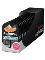 Влажный полнорационный корм для беременных, кормящих собак и щенков AlphaPet Superpremium, паштет с лососем 100 шр. 15 упаковок