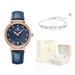 STARKING Mechanical Movement Stainless Steel Watchband Watch Women"s Watch White Dial