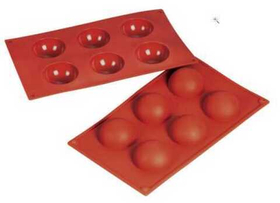 Форма силиконовая P.L. Proff Cuisine "Полусфера" 6 ячеек d 60 мм, h 30 мм (30*17,5 см)