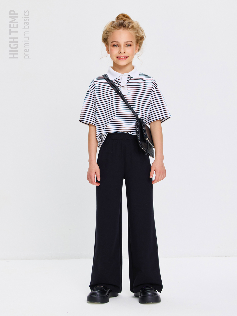 Брюки палаццо из футера