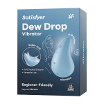 Голубой вибромассажер в форме капли 8,1см Satisfyer Dew Drop