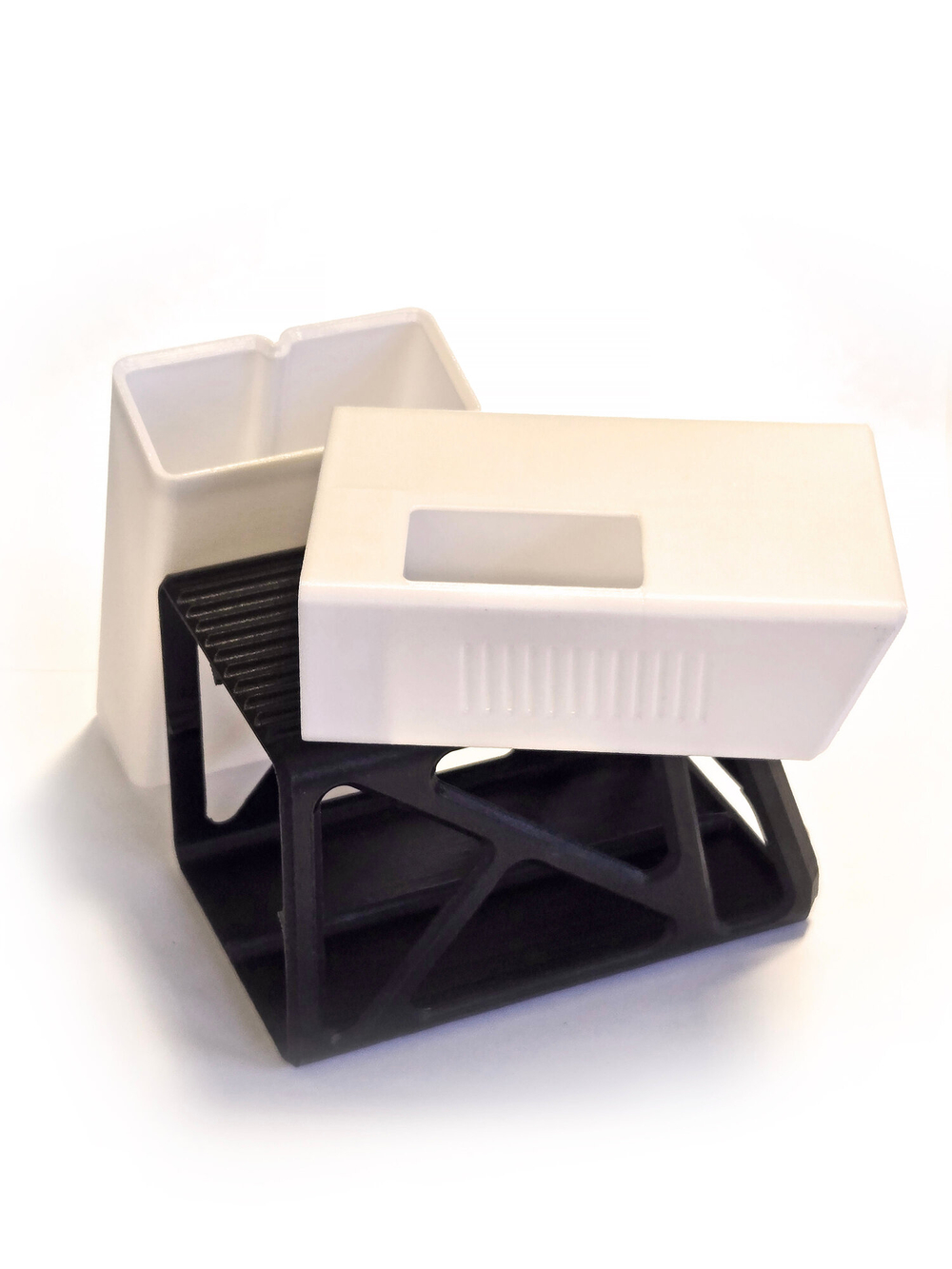 Подставка для ручек "Модулар", пластик, 3D-печать, белая с чёрным