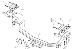 Фаркоп AvtoS NS 29 для Nissan X-TRAIL T31 2007-2014(паспорт и сертификат в комплекте)(без электрики)