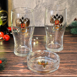 Набор 3 предмета (2 бокала для пива 500мл, пепельница) Золотой герб России