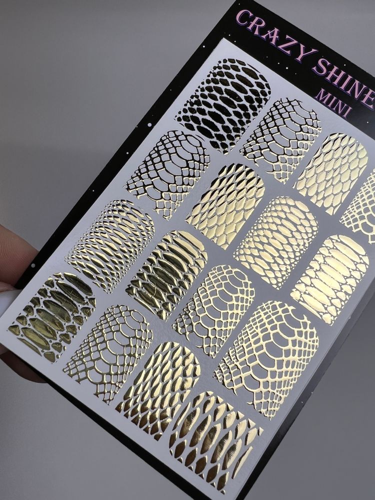 Слайдер-дизайн Crazy Shine Nails mini foil: Золотая змея