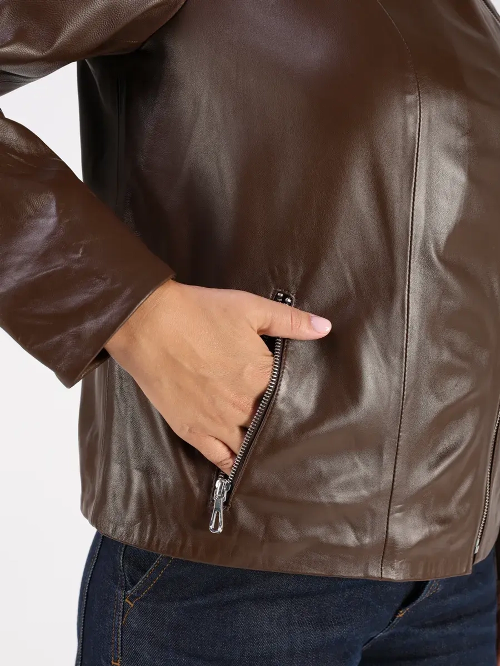 Кожаная куртка демисезонная косуха