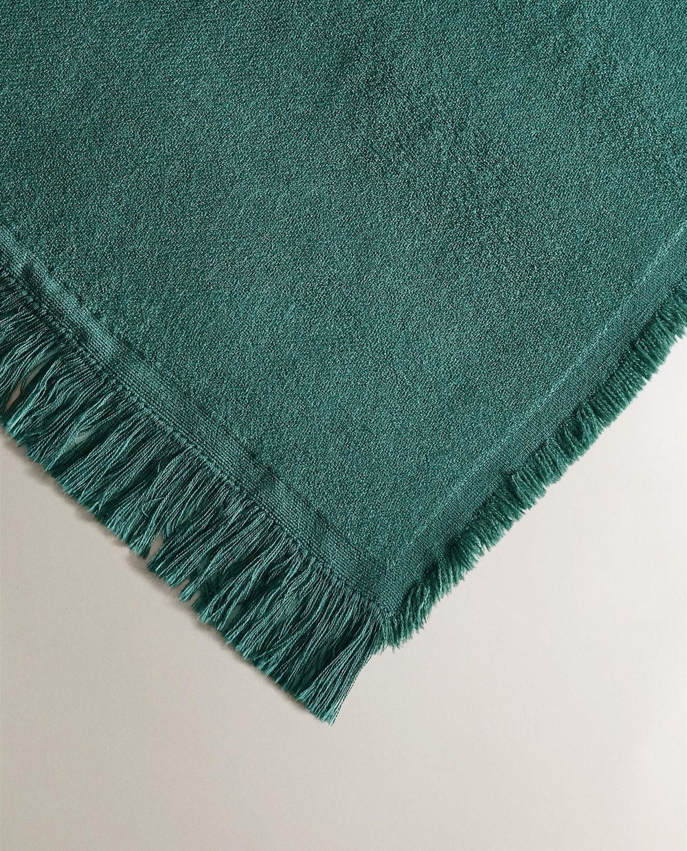 Zara Home - Декоративный плед с бахромой, бирюзовый, 140x190 см