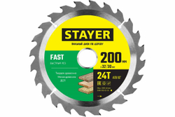 Диск пильный по дереву STAYER Fast 200x32/30 мм; 24T 3680-200-32-24_z01
