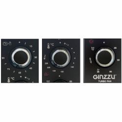Мини-печь Ginzzu HOT-143 black, 45л, 6 режимов, гриль, конвекция, подсветка, таймер, вертел 1800Вт