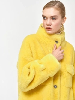 Куртка чебурашка из шерсти мериноса, желтая, SilverFox