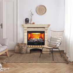 Электрокамин RealFlame Bolero WT белый дуб с золотой патиной с очагом 3D Firestar 25,5