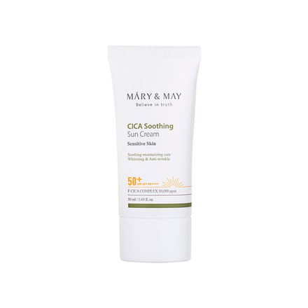 MARY&MAY Крем солнцезащитный для лица УСПОКАИВАЮЩИЙ ЦЕНТЕЛЛА SPF50+ PA++++, 50 мл