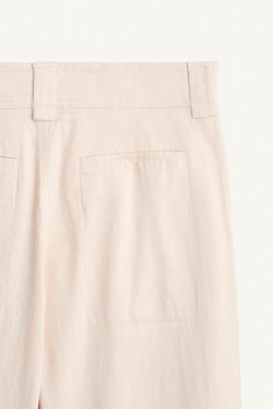 ZARA БРЮКИ ИЗ СМЕСОВОГО ХЛОПКА, ЦВЕТ СЛИВОЧНОГО МАСЛА