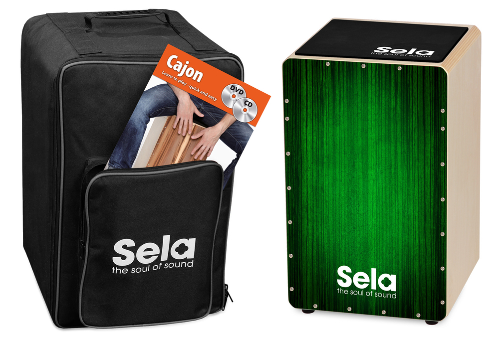 SELA SE 131 EN Cajon Varios Bundle Green (рюкзак, обучающее пособие, коврик на сиденье в комплекте)