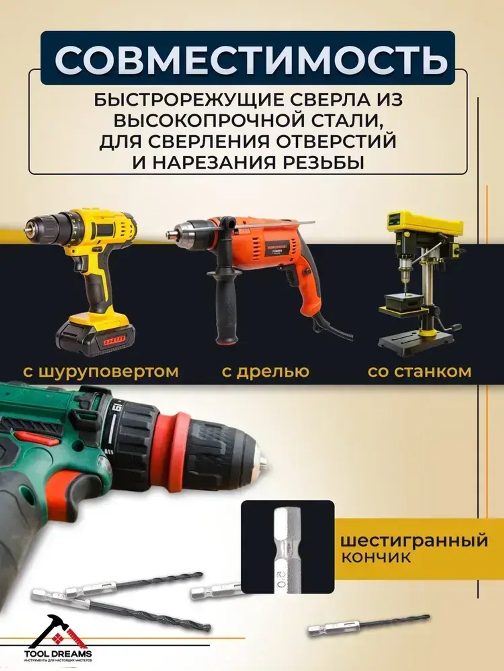 Набор сверл по металлу с титановым покрытием, 15 шт