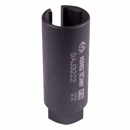 Цена на KING TONY (9AJ3222) Головка для кислородных датчиков 3/8", 22 мм, разрезная, глубокая