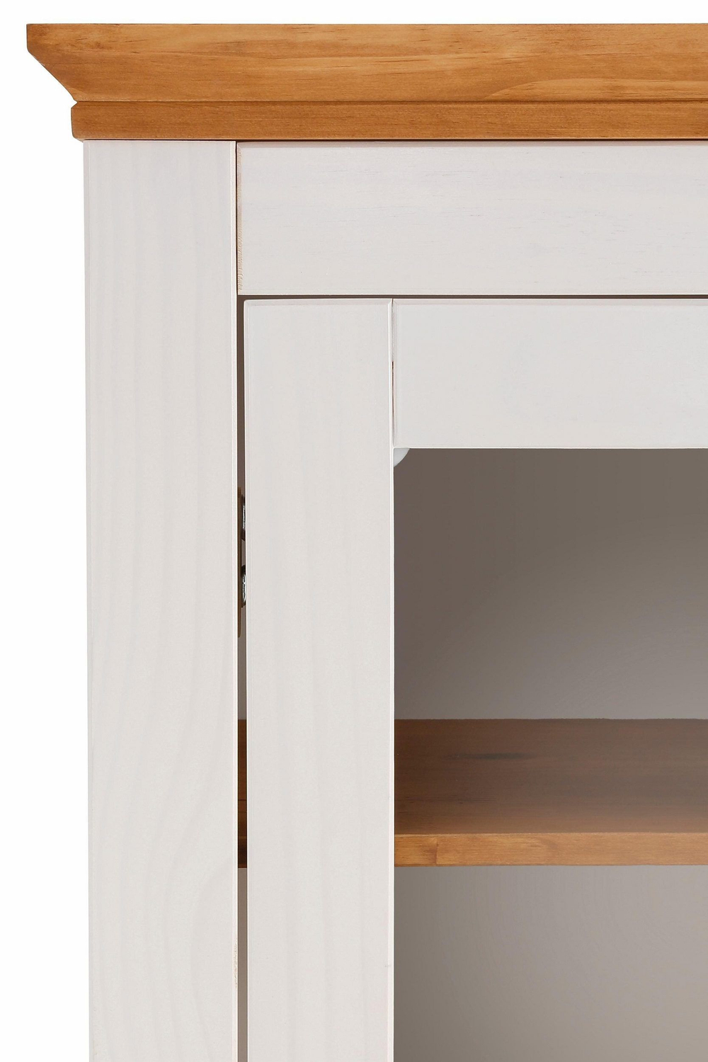 Шкаф-витрина деревянная Ландхаус 180 см, буфет для кухни из массива сосны с 4 дверями и ящиком