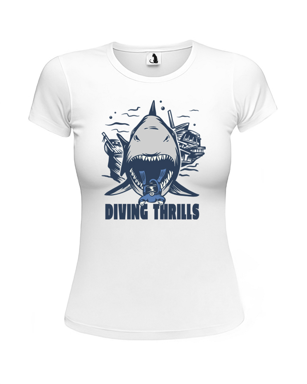 Футболка Diving Thrill женская приталенная белая