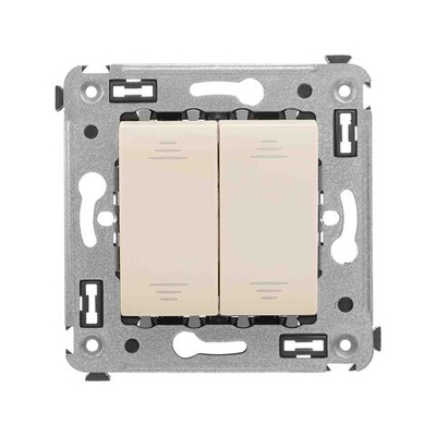 Инвертор двухклавишный в стену, "Avanti", "Ванильная дымка"