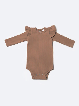 Боди лапша с длинным рукавом и крылышками, Кофе