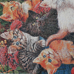 Декоративный гобеленовый чехол для интерьерной подушки Котята-3 38*38