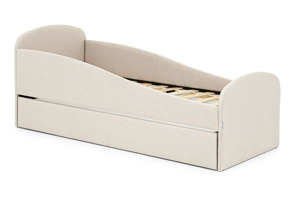 Детская мягкая кровать с ящиком Бельмарко Letmo карамель рогожка