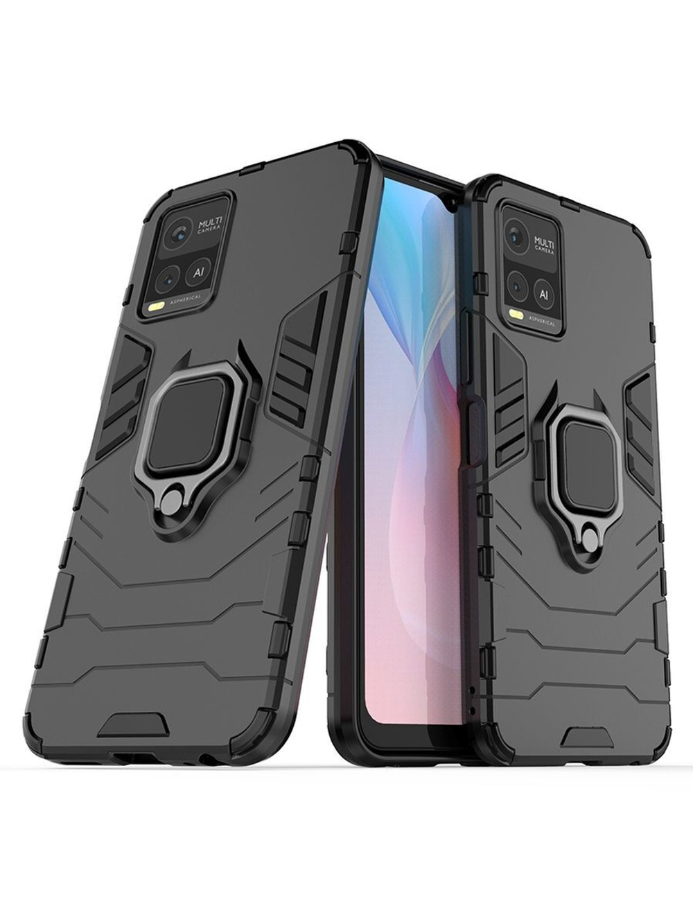 Противоударный чехол с кольцом Panther Case для Vivo Y21 / Y33s