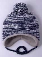 Шапка детская вязаная осенняя на завязках
