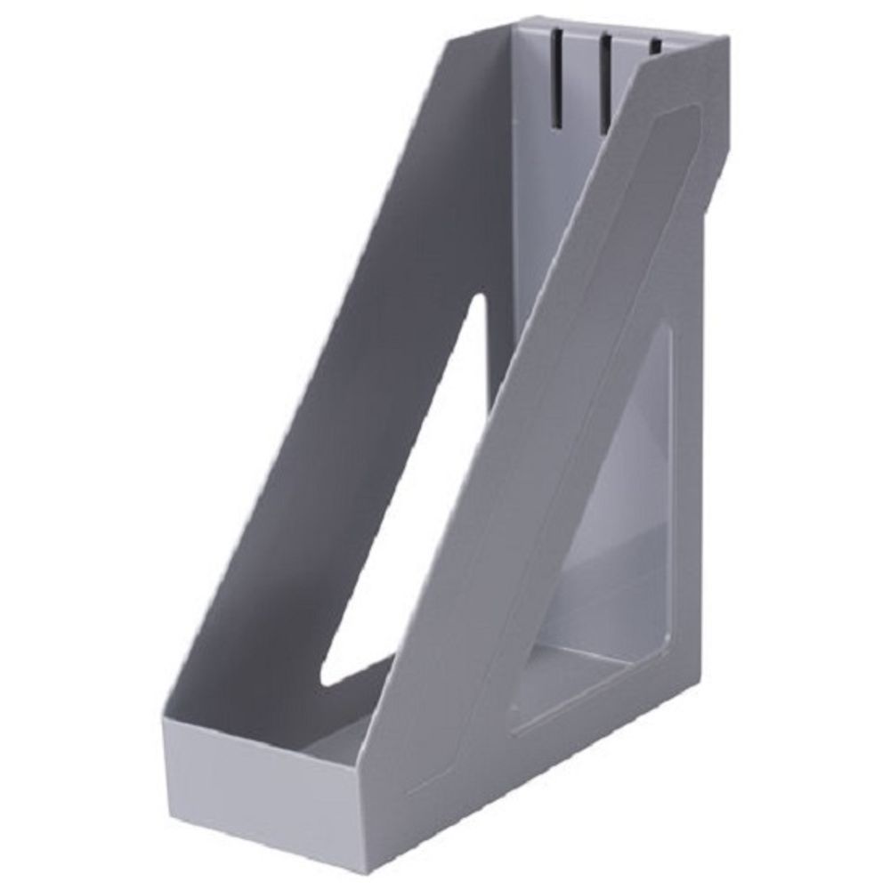 Лоток вертикальный Brauberg 100мм Basic, серый, передний борт