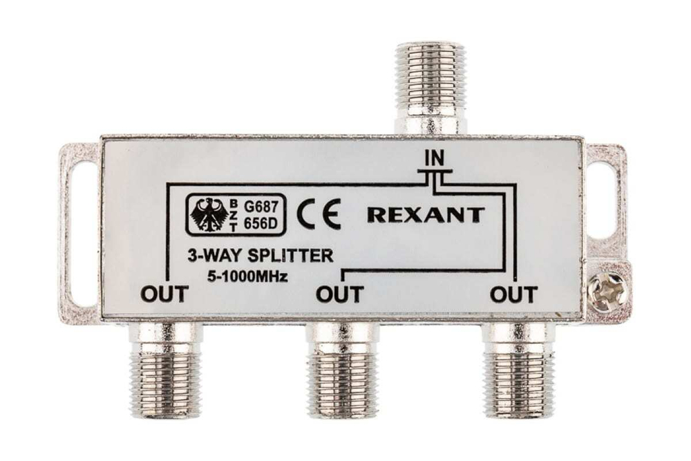 Делитель ТВ REXANT на 3 выхода F разъём 5-1000 МГц 05-6002