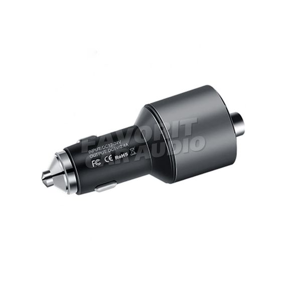 АЗУ 2USB HOCO E19 2400mA soft touch FM-трансмиттером чёрный