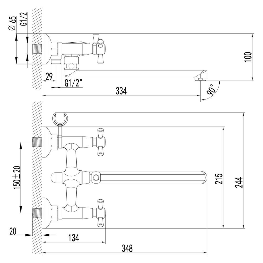 Смеситель Lemark Contour LM7451C универсальный