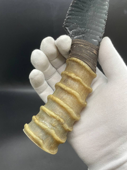 Обсидиановый нож с рукоятью из рога Барана 23 см