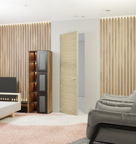 Скрытая дверь в шпоне американского ореха (mix)