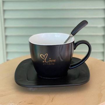 Чайная пара Love: чашка 380 мл, блюдце 16 см, ложка