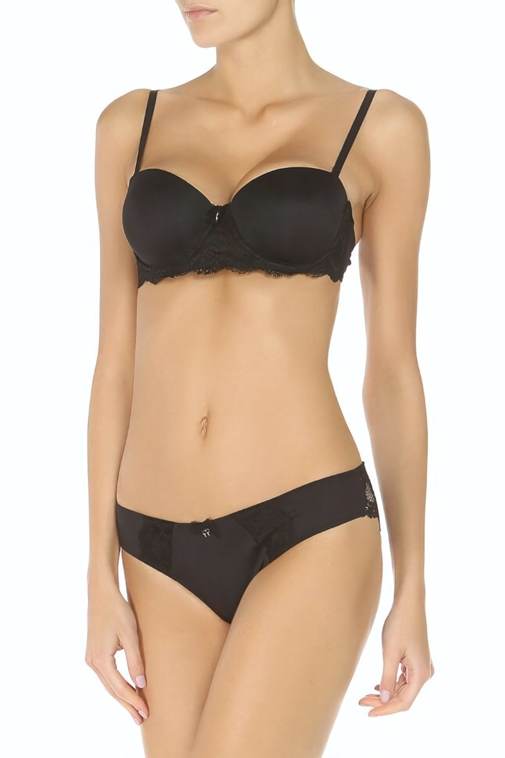 Трусики-бразилиана с кружевом Imogen (Размер: M) (Цвет: черный)