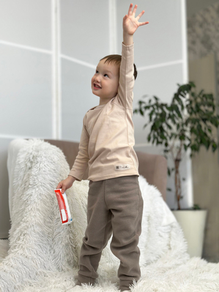 Футболка с длинным рукавом Светлый кофе