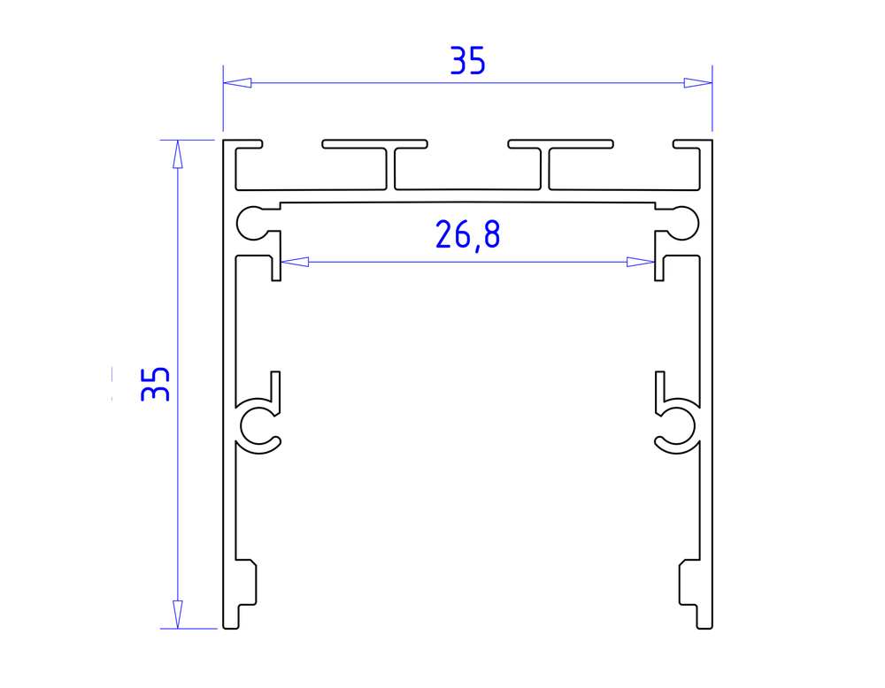 GP2550BK черный 2000*35*35